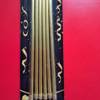 Extra long gold cake candles 6's