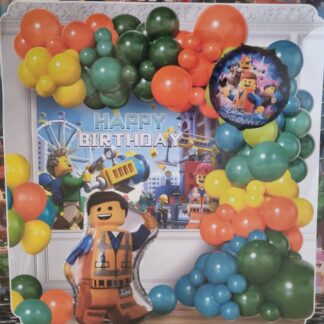 Building block theme balloon décor set 58 piece