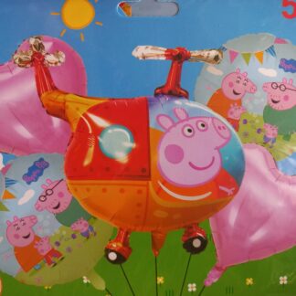 Peppa pig foil balloon set helicopter