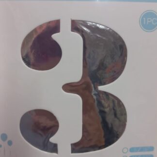Number 3 foil balloon silver