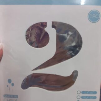 Number 2 foil balloon silver