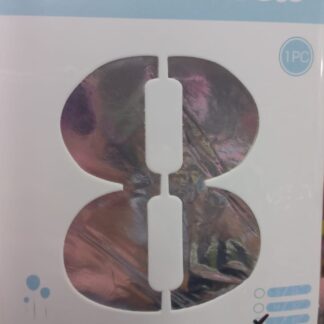 Number 8 foil balloon silver