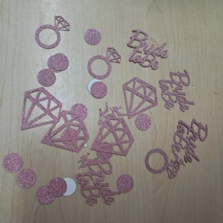 Bride to be confetti rose gold