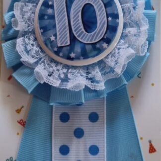 Number 10 badge blue