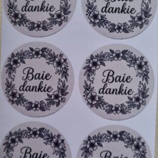 Baie dankie stickers 24's round