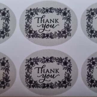 Thank you stickers 24's oval shape