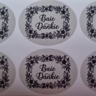 Baie dankie stickers oval 24's