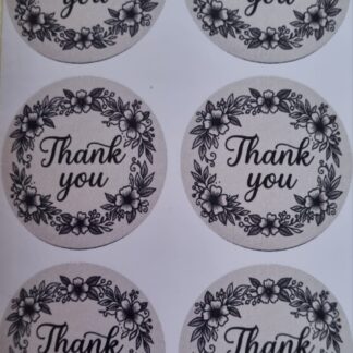 Thank you stickers 4cm round 24's