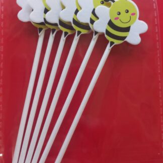 Bee themed food picks dye cut 6's