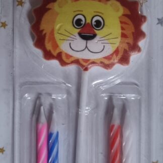 Lion themed cake candle