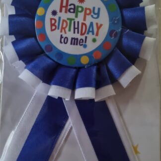 Happy birthday badge blue
