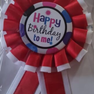 Red happy birthday badge