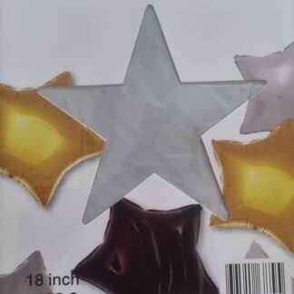 Matt silver/ greyish star shaped foil balloon