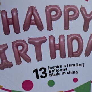 Soft pink happy birthday foil balloon letter set