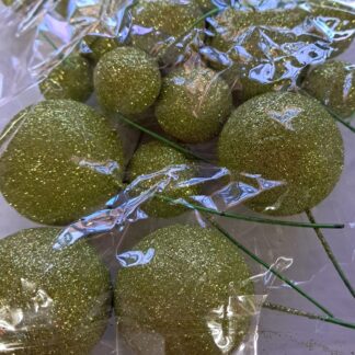Glitter green faux balls 20's