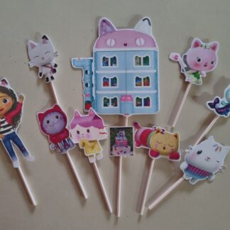 Gabby cardstock cake topper set