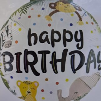 Wild animal foil balloon round 18 inch