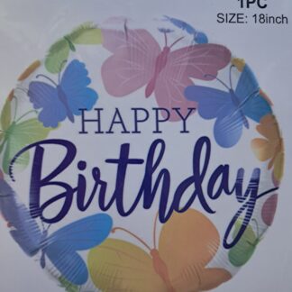 Butterfly foil balloon round 18 inch