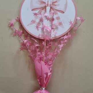 Pink bow theme center piece