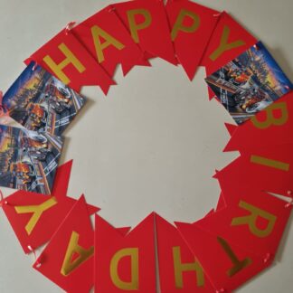 Hot rod theme happy birthday banner