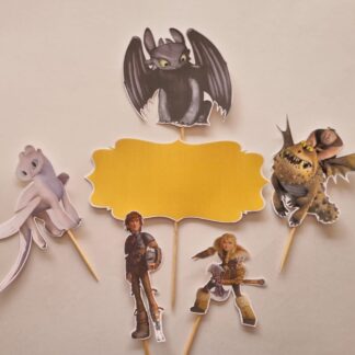 How to train your dragon cardstock cake topper set