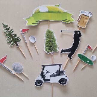 Golf theme cake topper set cardstock