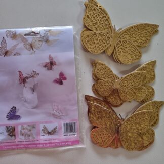 Gold paper butterflies assorted sizes