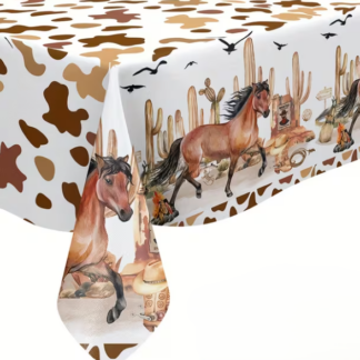 Horse theme plastic table cover